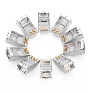 Cat6 RJ45 8P8C Network Connector, Silver Modular Plug for Cat5/Cat5e/Cat6 Ethernet Cables