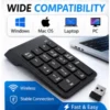 2.4GHz Wireless Numeric Keypad, Portable Number Pad for PC & Laptop