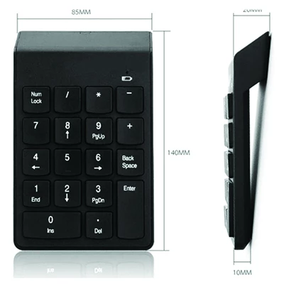2.4GHz Wireless Numeric Keypad, Portable Number Pad for PC & Laptop
