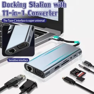 11-in-1 USB-C Docking Station, Multi-Port Hub for Laptop, MacBook & PC