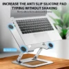 XMSJ Adjustable Carbon Steel Laptop Stand, Portable Foldable Notebook & Tablet Holder for Devices up to 17", Cooling Support for MacBook & Laptop