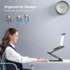 S2523ea6625af4fab87a4f6335aad3c8fZ.webp Adjustable Aluminum Laptop & Tablet Stand, Portable Folding Stand for Laptops and Tablets up to 17", Cooling Support Holder