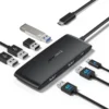 Lemorele 7-Port USB-C Hub Docking Station with Dual HDMI 4K@60Hz, USB Hub Adapter for Windows, MacBook Air & Laptop