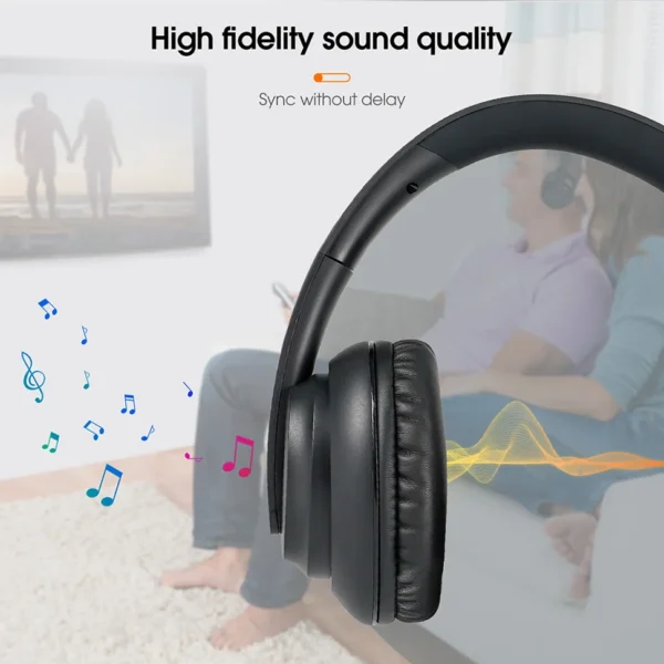 S4783942ab4554d2d9d415549a43fbe4a2.webp RETEKESS TA006 Wireless TV Headphones, Rechargeable Headset with Transmitter, Optical, Coaxial, AUX & RCA Connectivity
