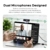 UGREEN 2K USB Webcam with Microphone, Adjustable FOV & Auto Light Correction for Streaming, Video Calls & Recording