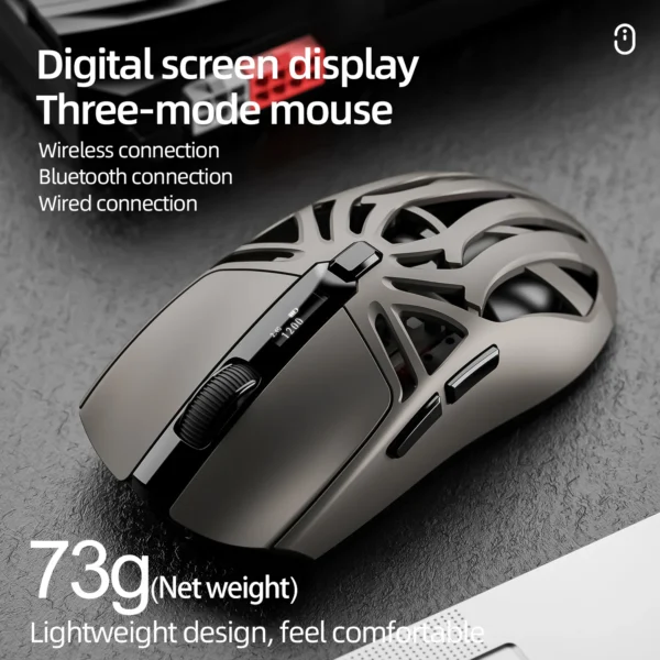 S7737a66aa8694f5ea9690cb8c67d4cb97.webp SmailWolf RS8 Tri-Mode Wireless Gaming Mouse, Bluetooth & 2.4GHz Connectivity, Lightweight Design, 10,000 DPI & 1KHz Polling Rate for PC