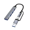 S8a3be4a53d454e3f9cccde149b696713I.webp 4-in-1 USB-C Hub, Aluminum USB 3.0 Hub with 3 USB 2.0 Ports & 1 USB-C Port, USB Splitter & Extender for Laptop, PC & Mac