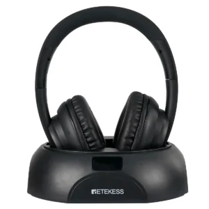 RETEKESS TA006 Wireless TV Headphones, Rechargeable Headset with Transmitter, Optical, Coaxial, AUX & RCA Connectivity