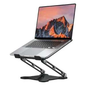 Adjustable Aluminum Laptop & Tablet Stand, Portable Folding Stand for Laptops and Tablets up to 17", Cooling Support Holder