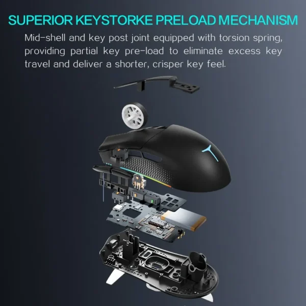 Sb063fc225714487dafbf8ce21d5d9680v.webp Thunderobot ML901 Wireless Gaming Mouse, PAW3395 Sensor, 26,000 DPI, 650 IPS, Nordic MCU, Symmetrical Design & 3-Zone RGB Lighting for Laptop & PC
